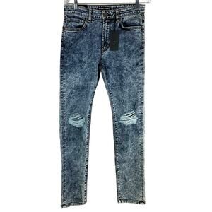 Monfrère NWT Brando Acid Wash Slim Jeans Santa Cruz Distressed Men's Size 31